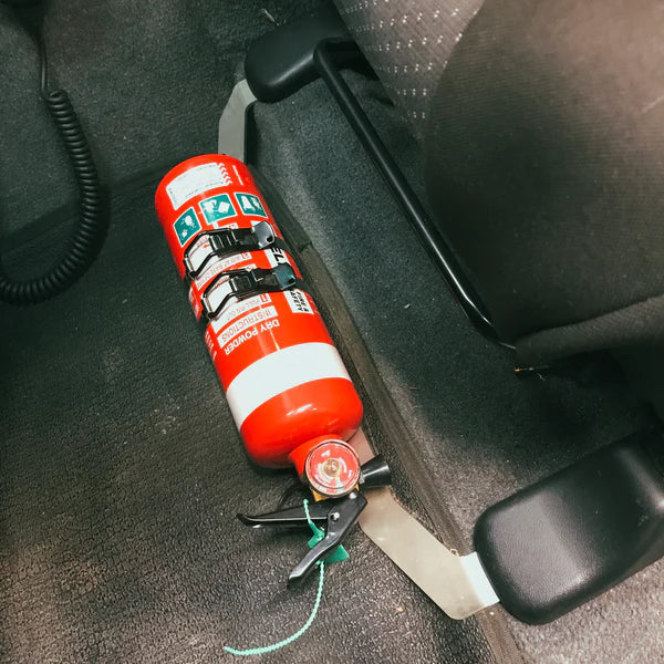 Fire Extinguisher Vehicle Brackets Made to Fit, No drilling